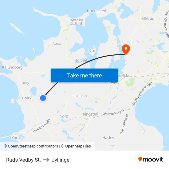 Ruds Vedby St. to Jyllinge map