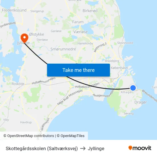 Skottegårdsskolen (Saltværksvej) to Jyllinge map