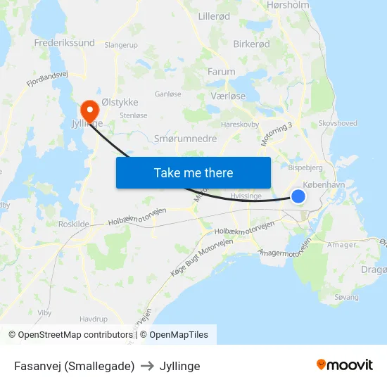 Fasanvej (Smallegade) to Jyllinge map