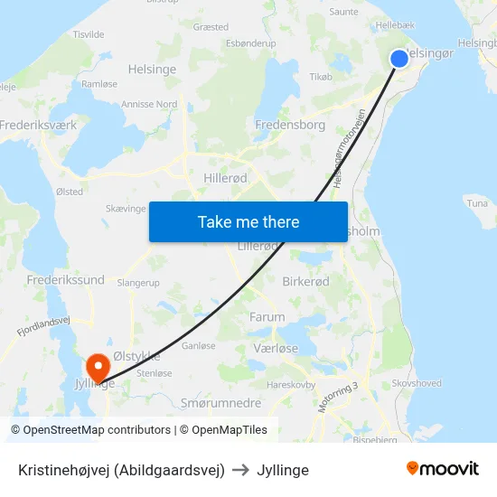 Kristinehøjvej (Abildgaardsvej) to Jyllinge map
