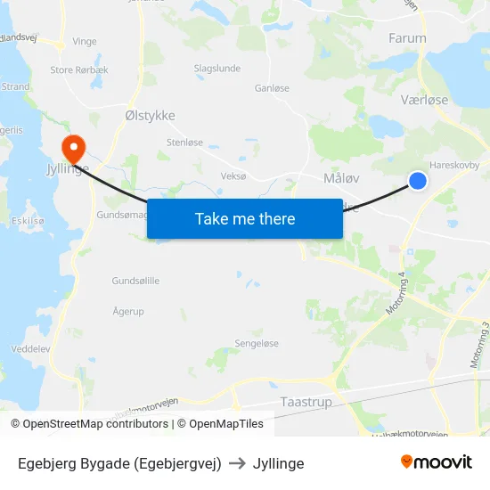 Egebjerg Bygade (Egebjergvej) to Jyllinge map