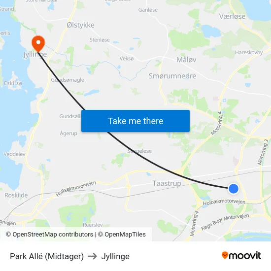 Park Allé (Midtager) to Jyllinge map