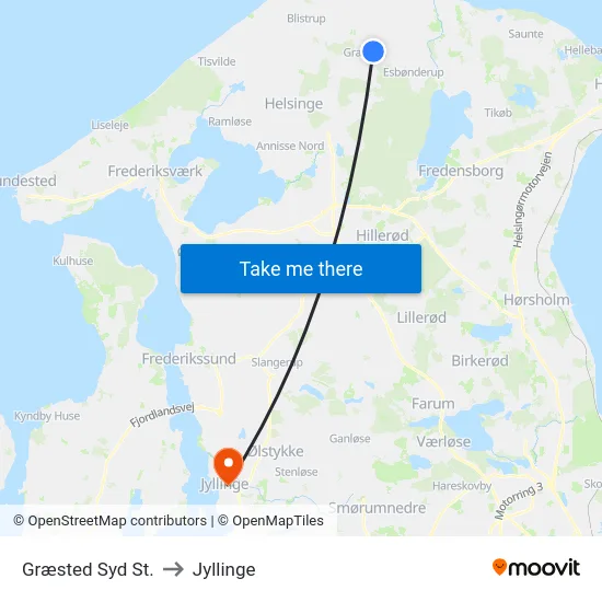 Græsted Syd St. to Jyllinge map