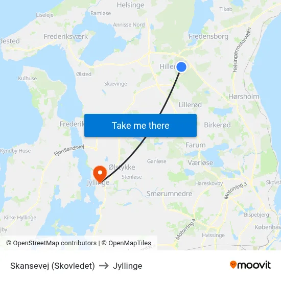Skansevej (Skovledet) to Jyllinge map