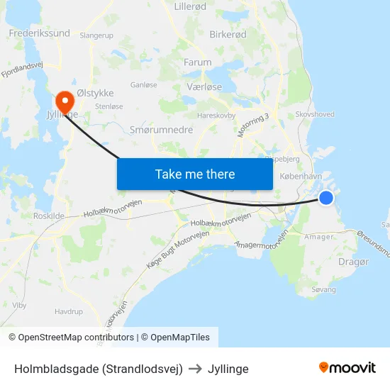 Holmbladsgade (Strandlodsvej) to Jyllinge map