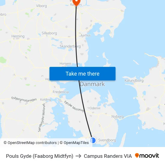 Pouls Gyde (Faaborg Midtfyn) to Campus Randers VIA map