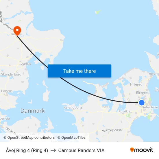 Åvej Ring 4 (Ring 4) to Campus Randers VIA map
