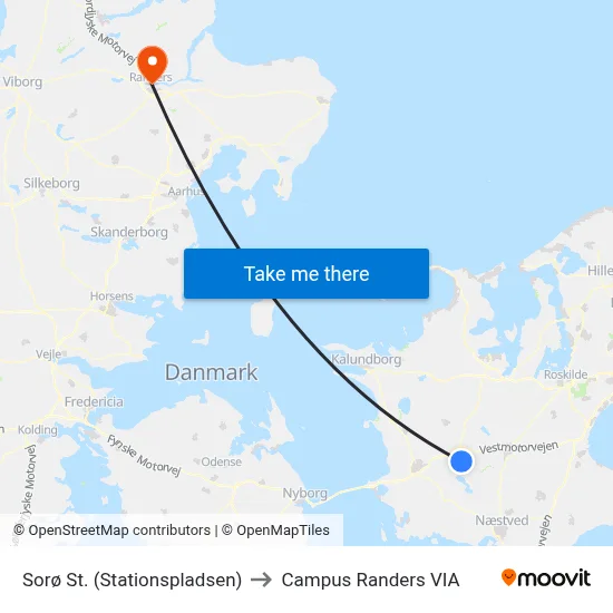 Sorø St. (Stationspladsen) to Campus Randers VIA map