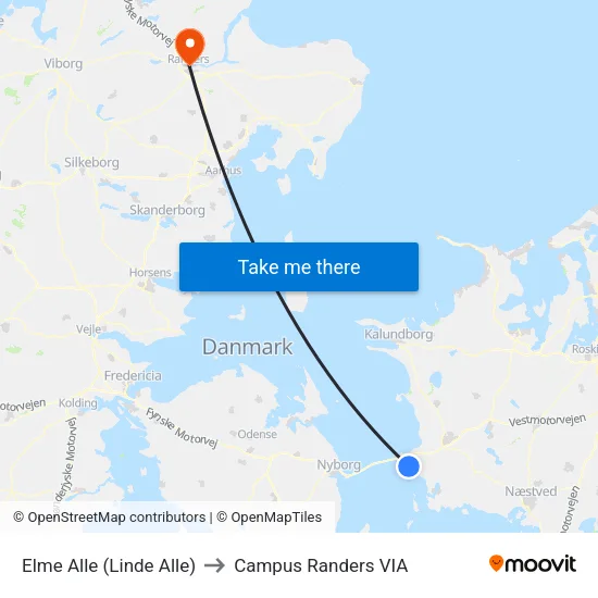 Elme Alle (Linde Alle) to Campus Randers VIA map