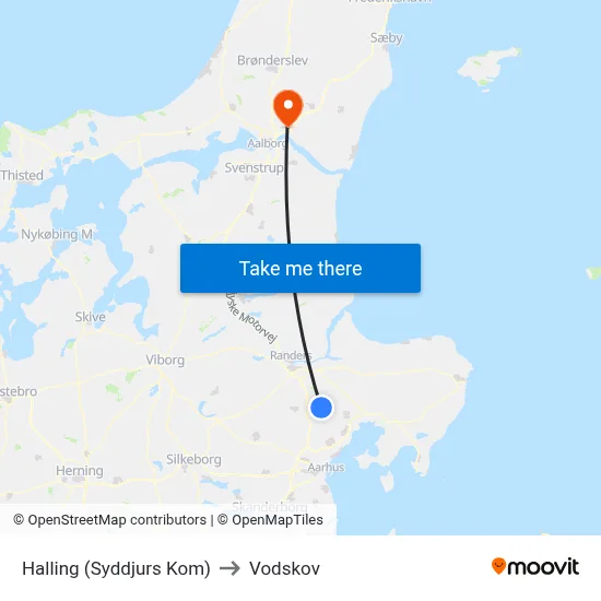 Halling (Syddjurs Kom) to Vodskov map