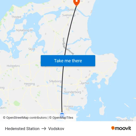 Hedensted Station to Vodskov map