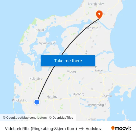 Videbæk Rtb. (Ringkøbing-Skjern Kom) to Vodskov map