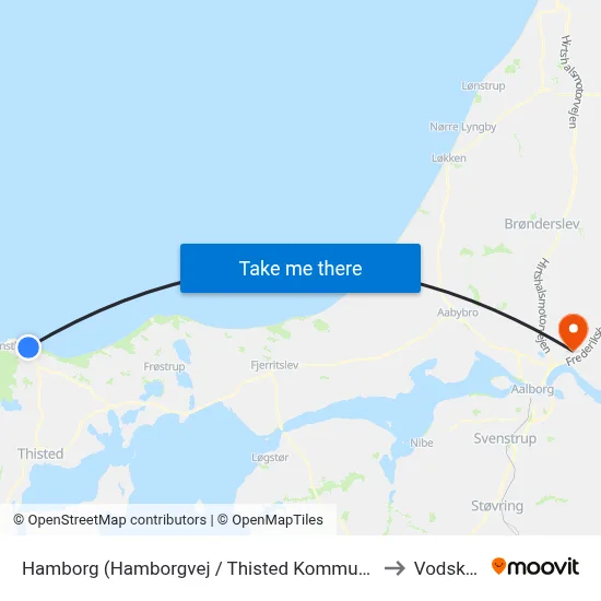 Hamborg (Hamborgvej / Thisted Kommune) to Vodskov map