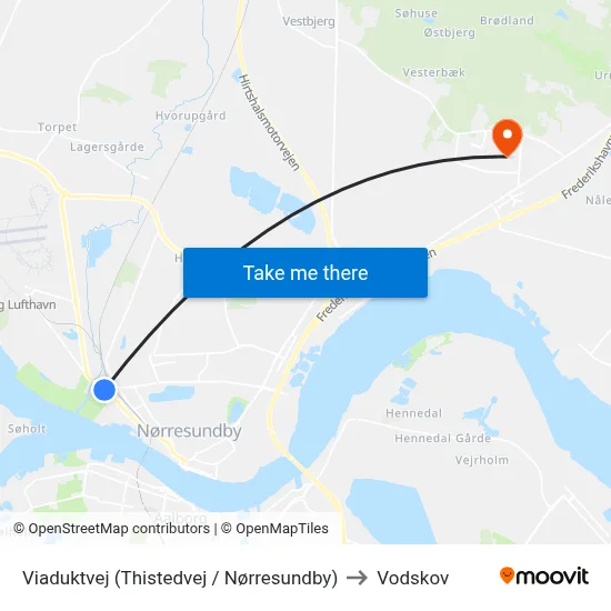 Viaduktvej (Thistedvej / Nørresundby) to Vodskov map