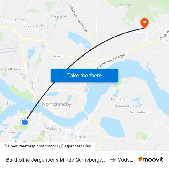Bartholine Jørgensens Minde (Annebergvej / Aal to Vodskov map