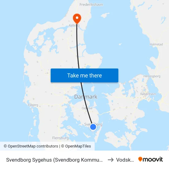 Svendborg Sygehus (Svendborg Kommune) to Vodskov map