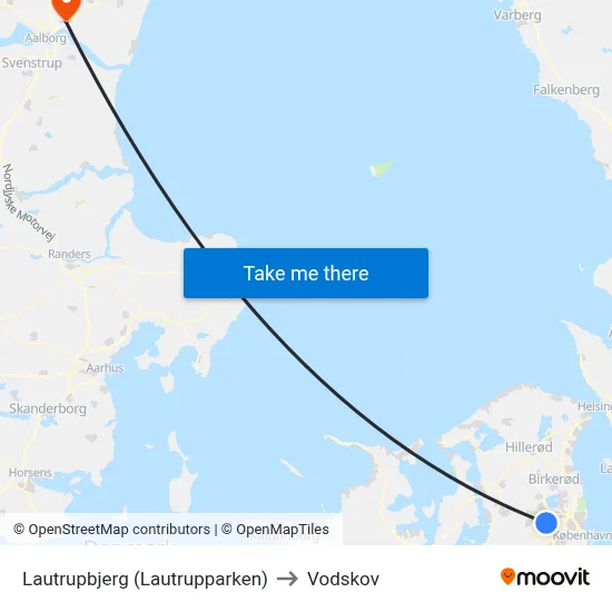 Lautrupbjerg (Lautrupparken) to Vodskov map