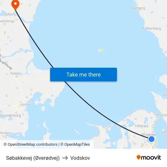 Søbakkevej (Øverødvej) to Vodskov map