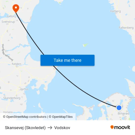 Skansevej (Skovledet) to Vodskov map