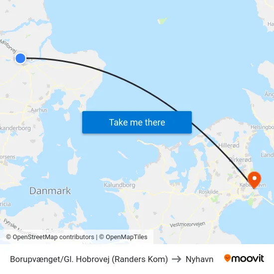 Borupvænget/Gl. Hobrovej (Randers Kom) to Nyhavn map