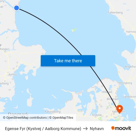 Egense Fyr (Kystvej / Aalborg Kommune) to Nyhavn map