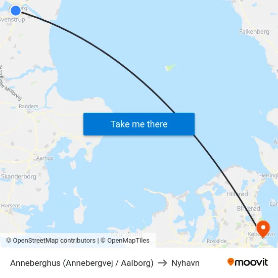 Anneberghus (Annebergvej / Aalborg) to Nyhavn map