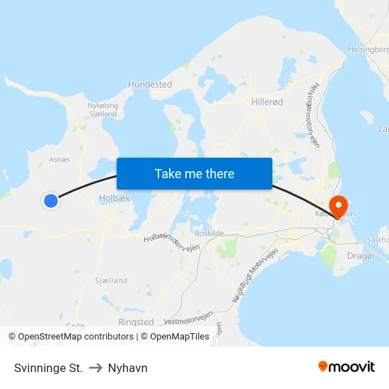 Svinninge St. to Nyhavn map