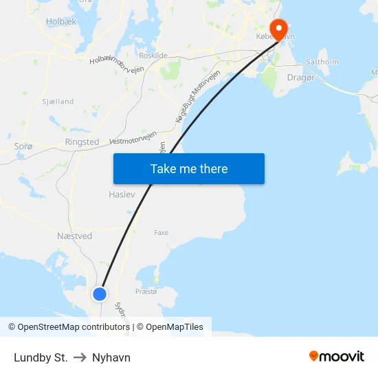Lundby St. to Nyhavn map