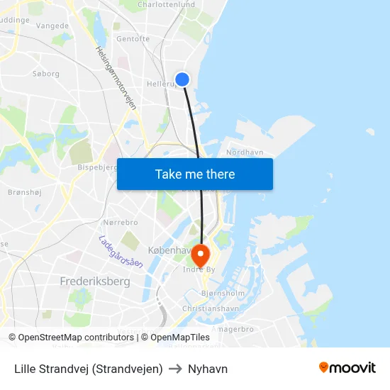 Lille Strandvej (Strandvejen) to Nyhavn map