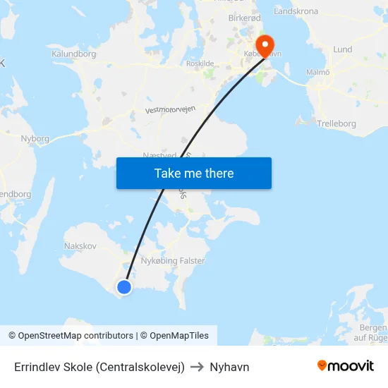 Errindlev Skole (Centralskolevej) to Nyhavn map