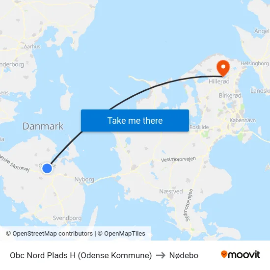 Obc Nord Plads H (Odense Kommune) to Nødebo map
