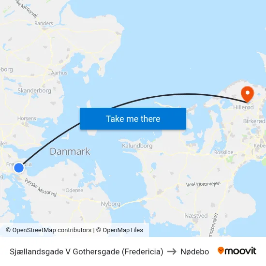 Sjællandsgade V Gothersgade (Fredericia) to Nødebo map