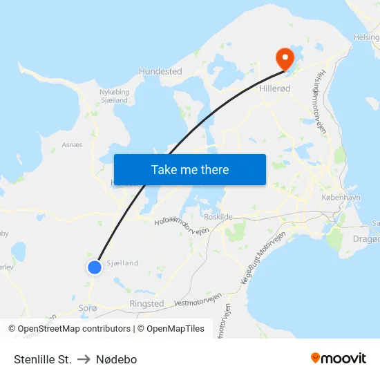 Stenlille St. to Nødebo map