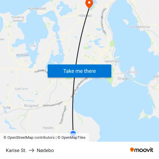 Karise St. to Nødebo map
