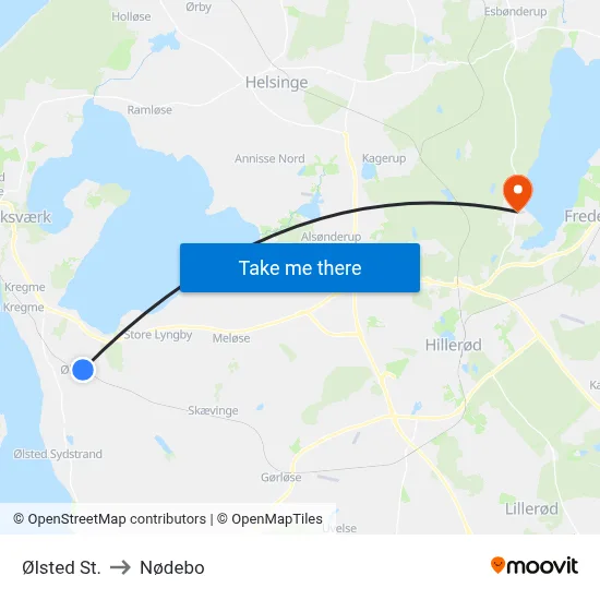 Ølsted St. to Nødebo map