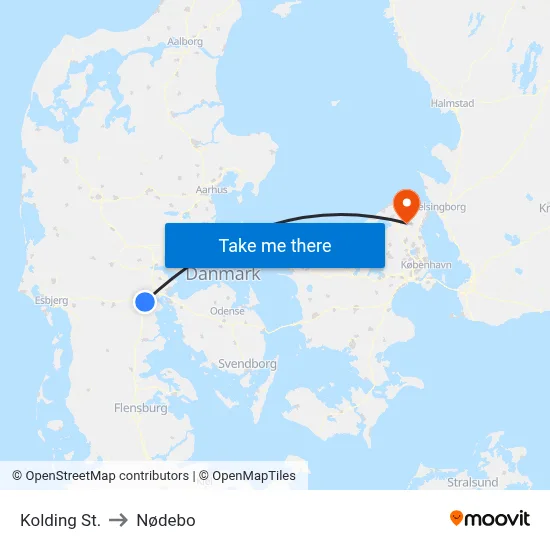 Kolding St. to Nødebo map