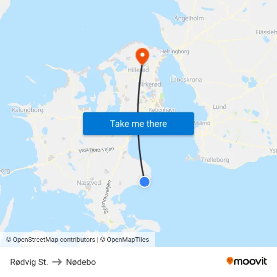 Rødvig St. to Nødebo map