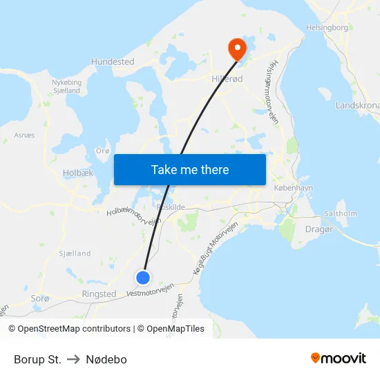 Borup St. to Nødebo map
