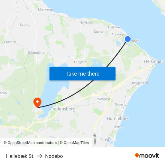 Hellebæk St. to Nødebo map