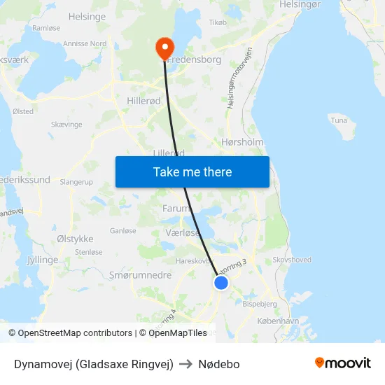 Dynamovej (Gladsaxe Ringvej) to Nødebo map