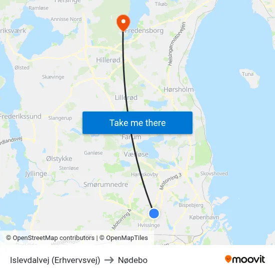 Islevdalvej (Erhvervsvej) to Nødebo map