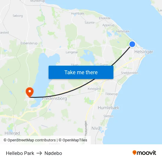 Hellebo Park to Nødebo map