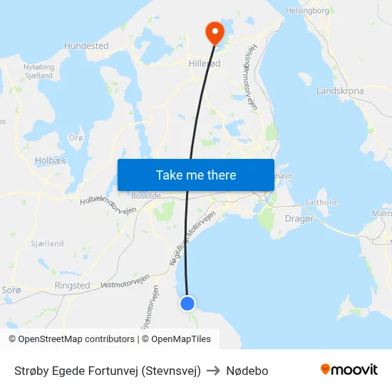 Strøby Egede Fortunvej (Stevnsvej) to Nødebo map