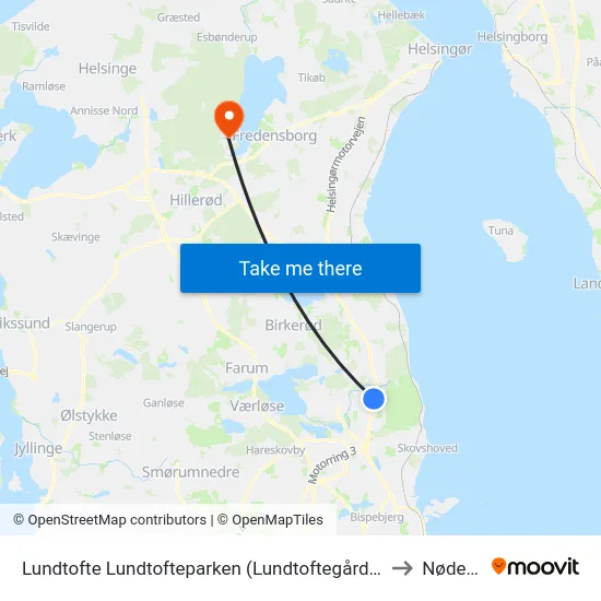 Lundtofte Lundtofteparken (Lundtoftegårdsvej) to Nødebo map