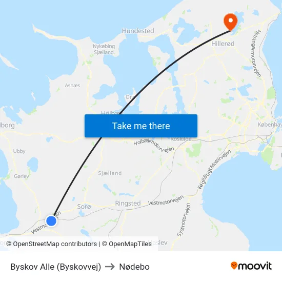 Byskov Alle (Byskovvej) to Nødebo map