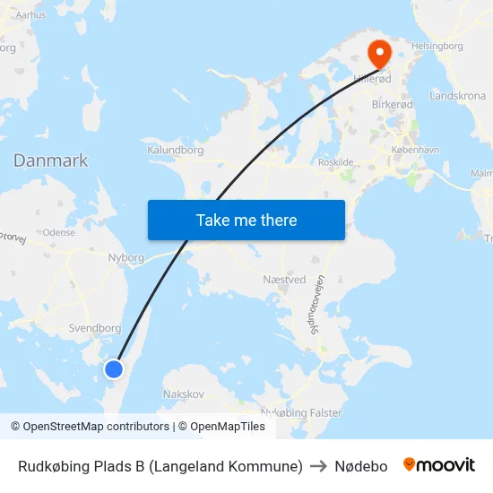 Rudkøbing Plads B (Langeland Kommune) to Nødebo map