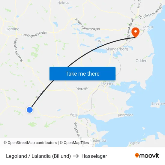 Legoland / Lalandia (Billund) to Hasselager map