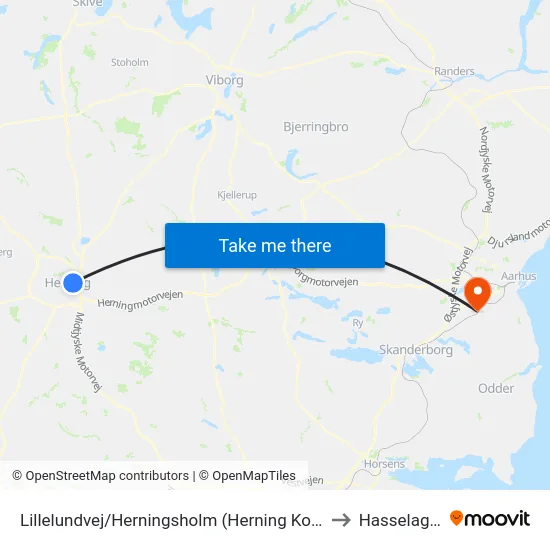 Lillelundvej/Herningsholm (Herning Kom) to Hasselager map