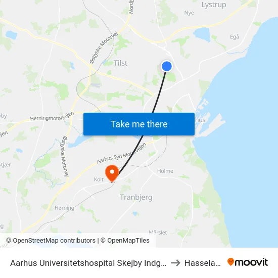 Aarhus Universitetshospital Skejby Indgang G to Hasselager map