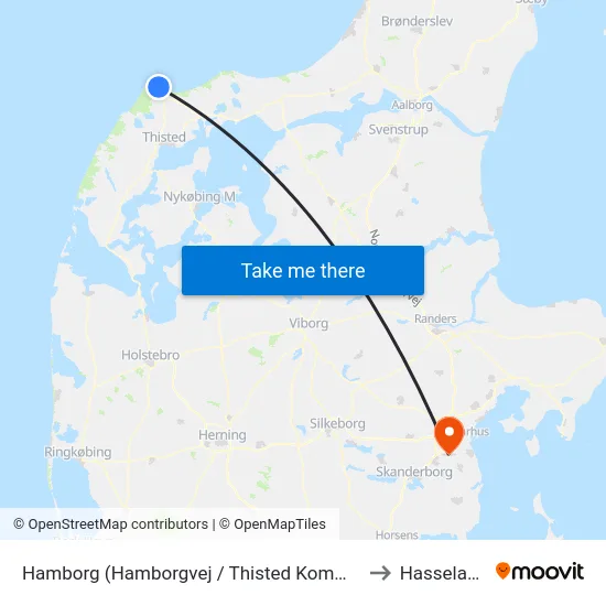 Hamborg (Hamborgvej / Thisted Kommune) to Hasselager map